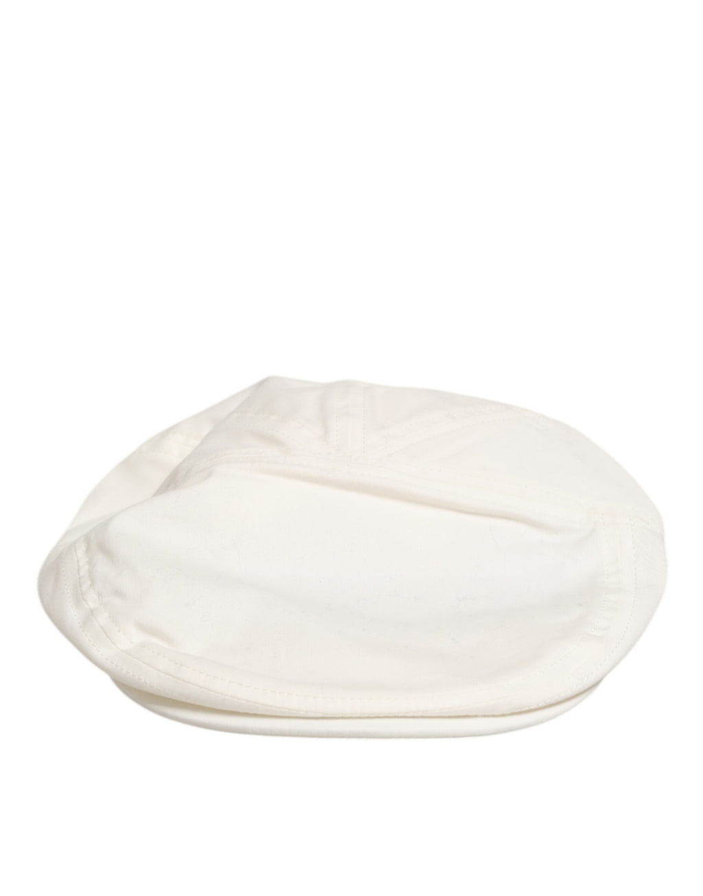 Dolce & Gabbana White Cotton Blend Leather Trim Flat Men Cap Men's Hat