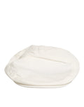 Dolce & Gabbana White Cotton Blend Leather Trim Flat Men Cap Men's Hat