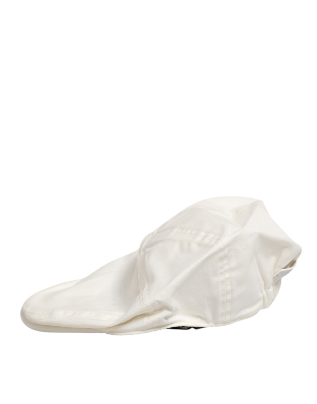 Dolce & Gabbana White Cotton Blend Leather Trim Flat Men Cap Men's Hat
