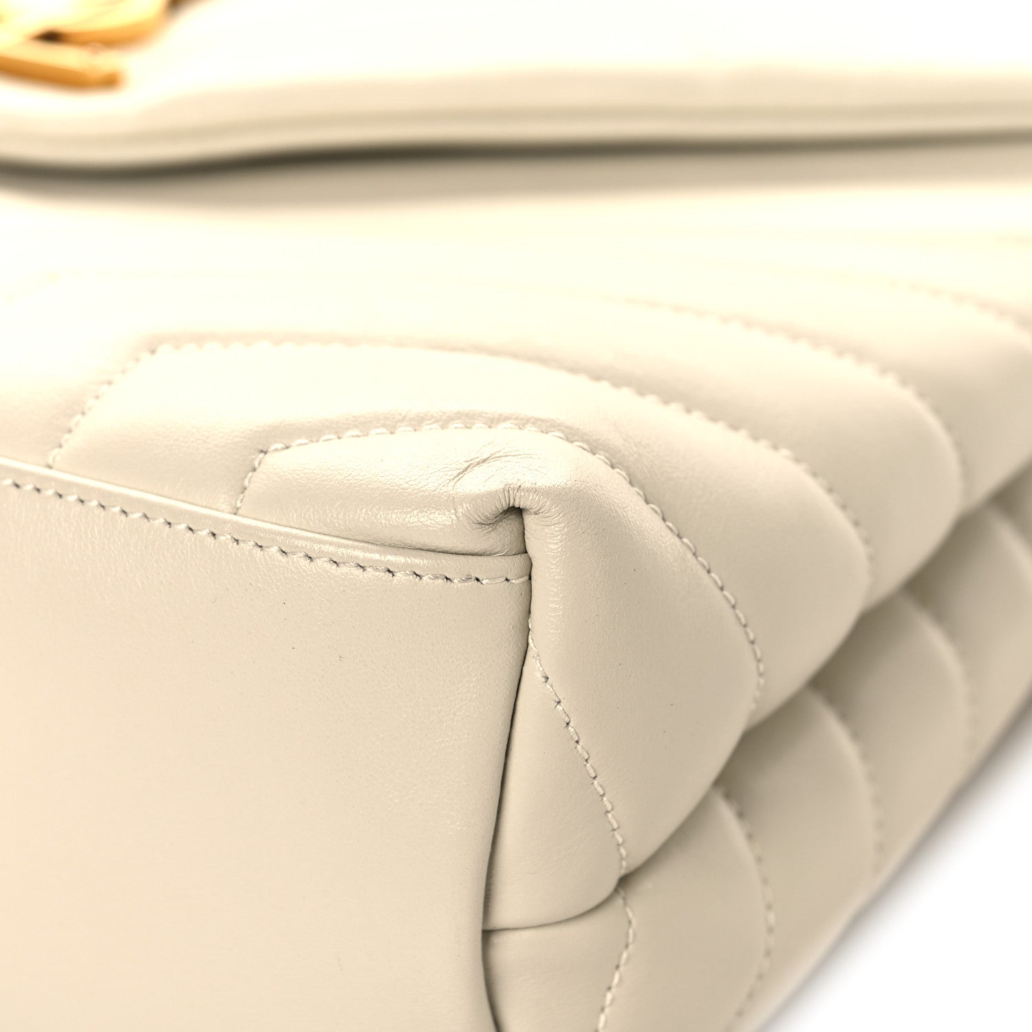 Calfskin Y Quilted Monogram Medium Loulou Chain Satchel Crema Soft