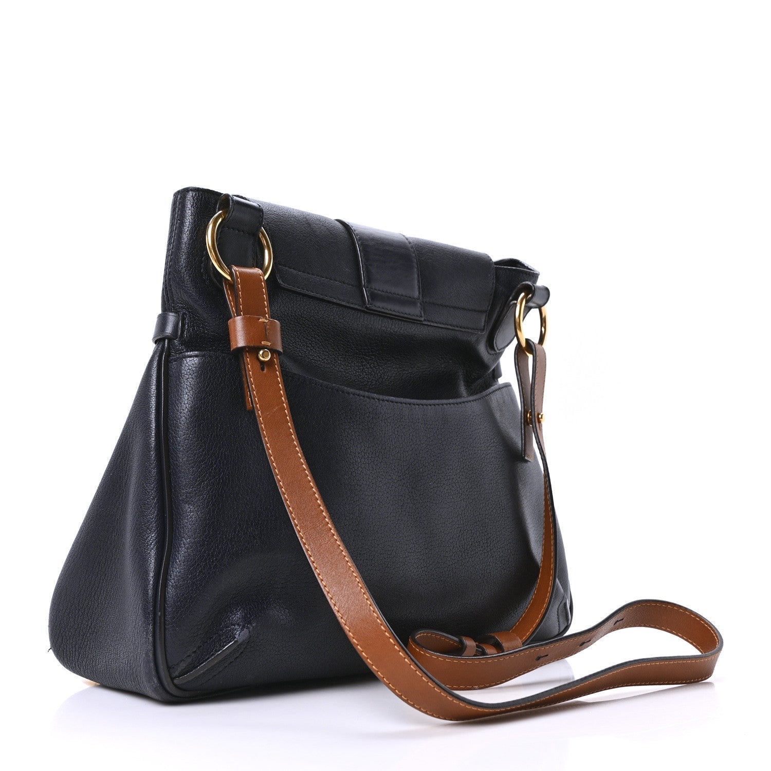 Grained Lambskin Calfskin Medium Lexa Shoulder Bag Navy