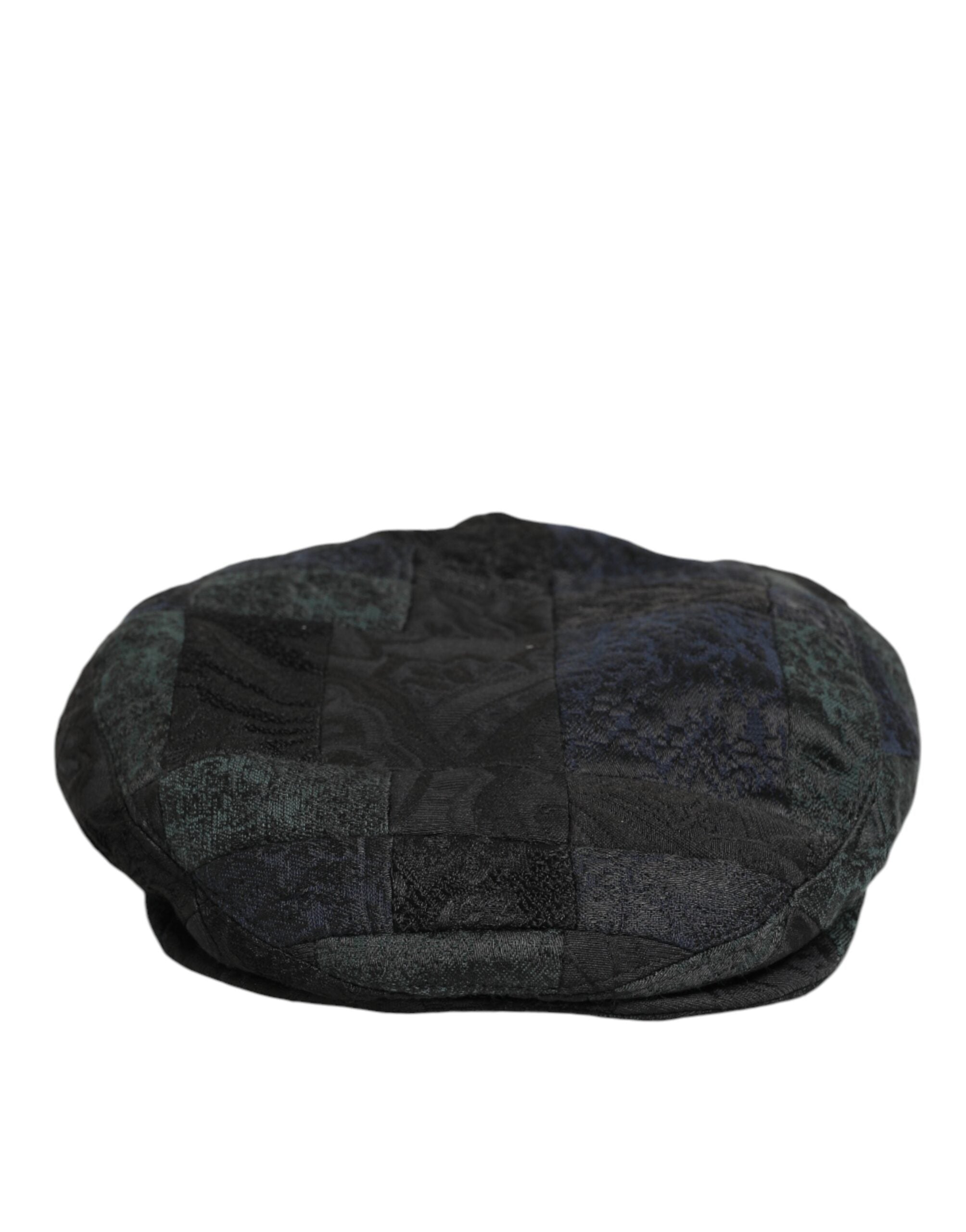 Dolce & Gabbana Black Polyester Newsboy Men Cloth Capello Men's Hat