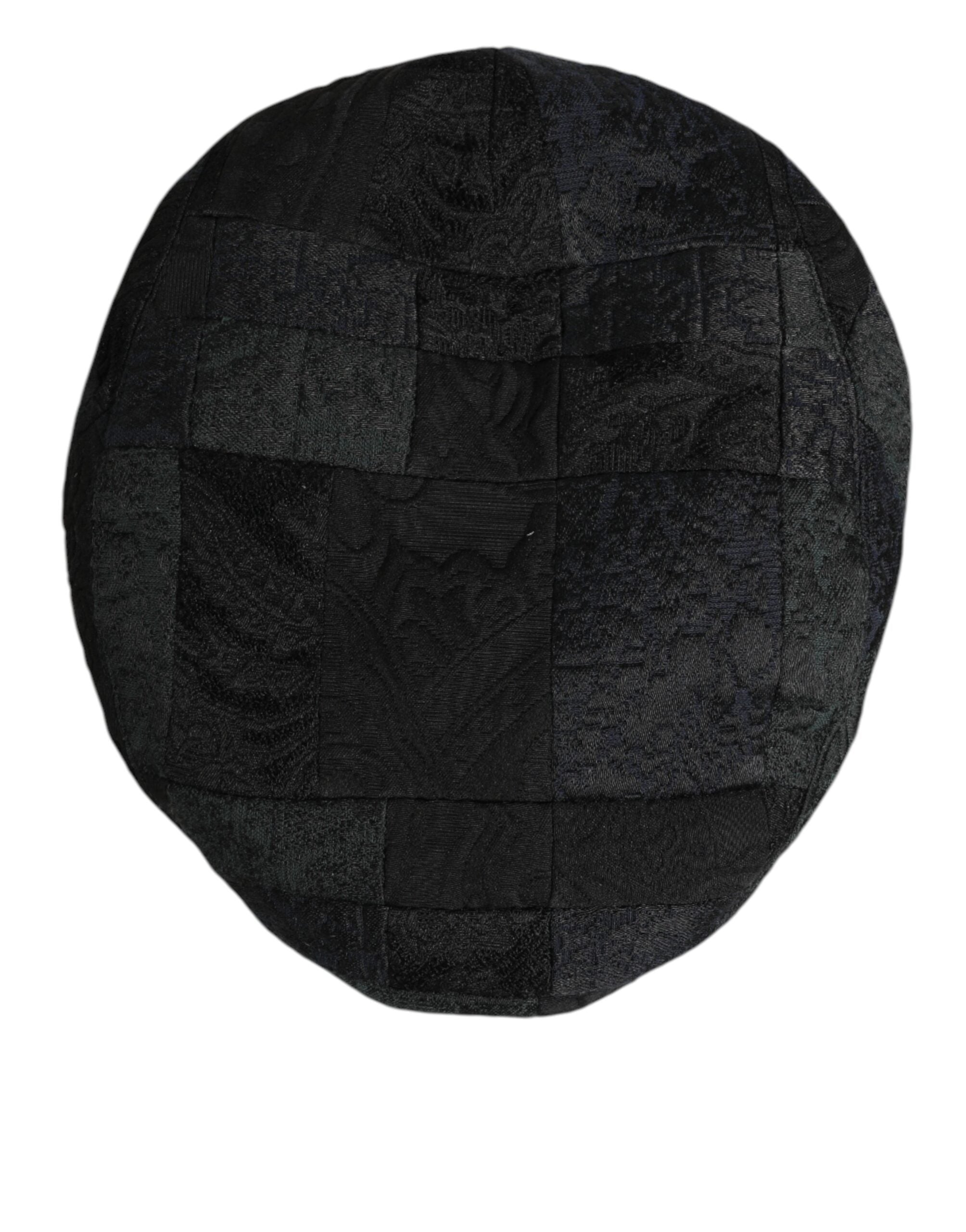 Dolce & Gabbana Black Polyester Newsboy Men Cloth Capello Men's Hat
