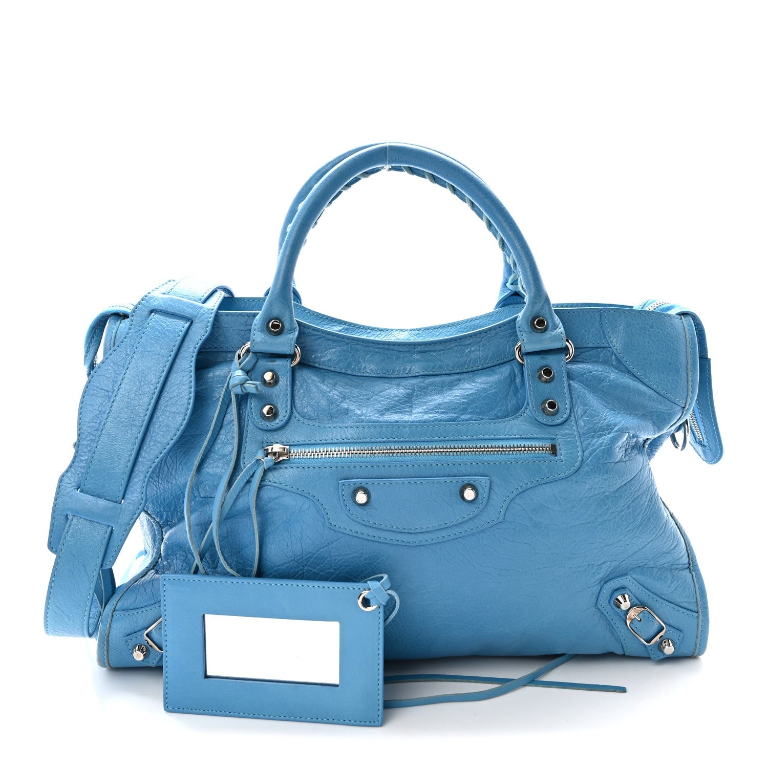 Agneau Classic Silver Hardware City Bleu Azur Clair