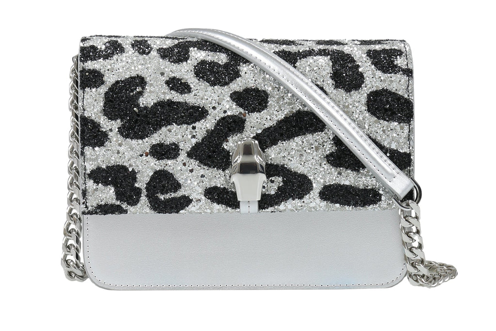 Roberto Cavalli Class GWLPCE G25 Milano Rmx 0 Silver/Black Medium Shoulder Bag