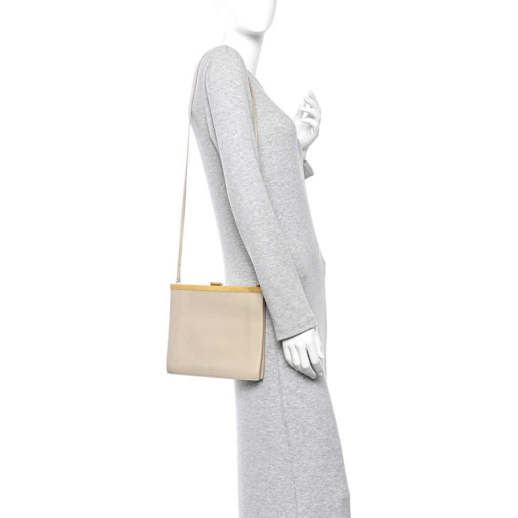 Smooth Calfskin Mini Clasp Bag Beige