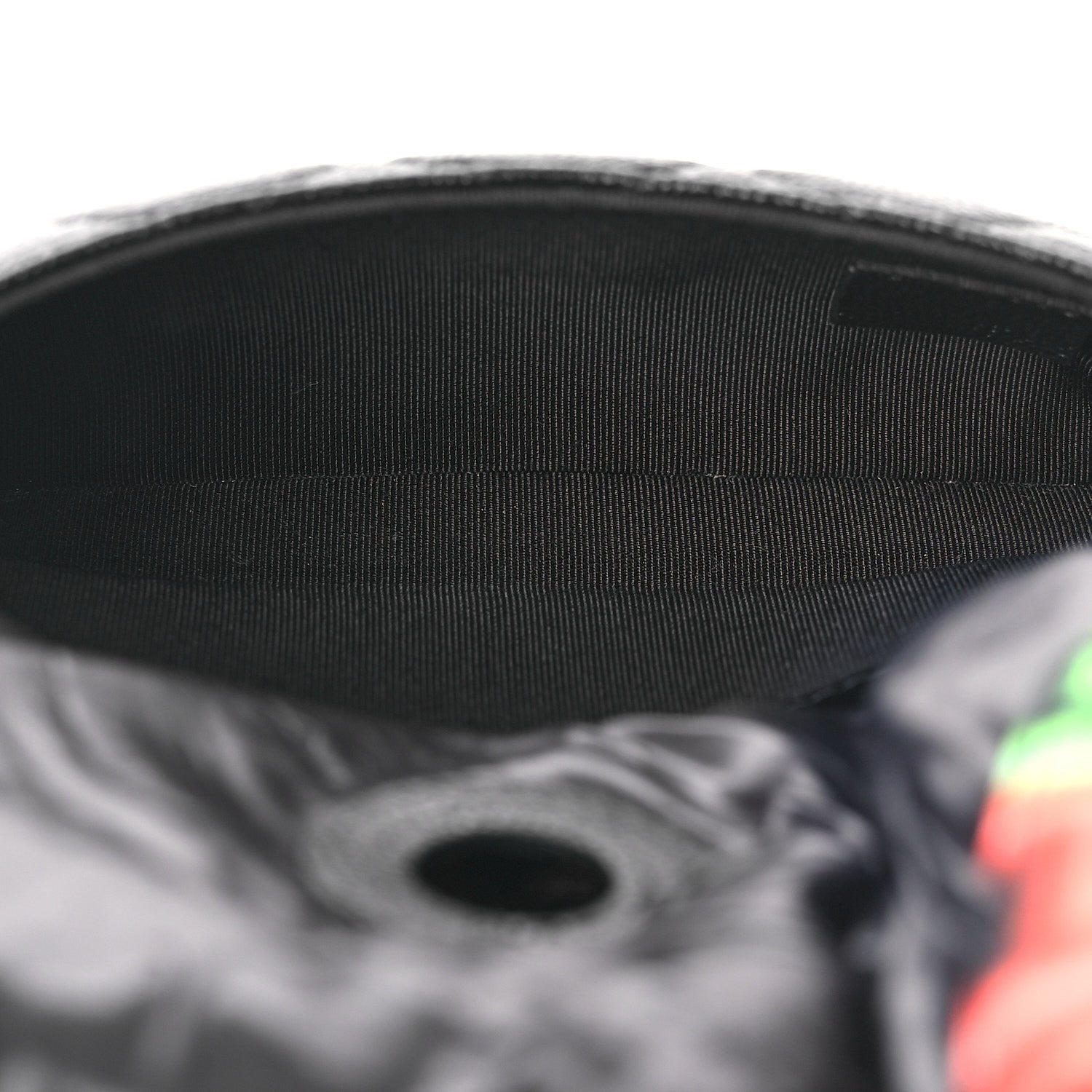 Caviar Fabric Graffiti Foldable Tote Bag With Chain Black Multicolor