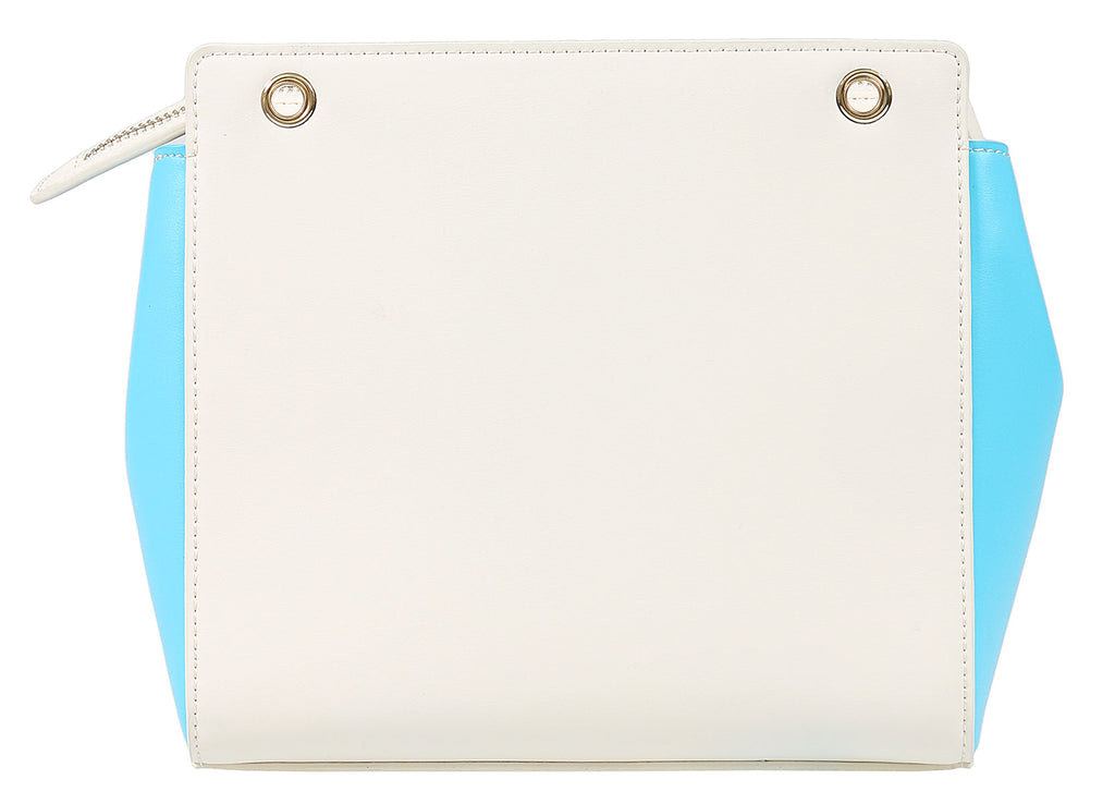 Roberto Cavalli Class GWLPD4 T37 Brigitte 00 Ivory/Blue Small Shoulder Bag