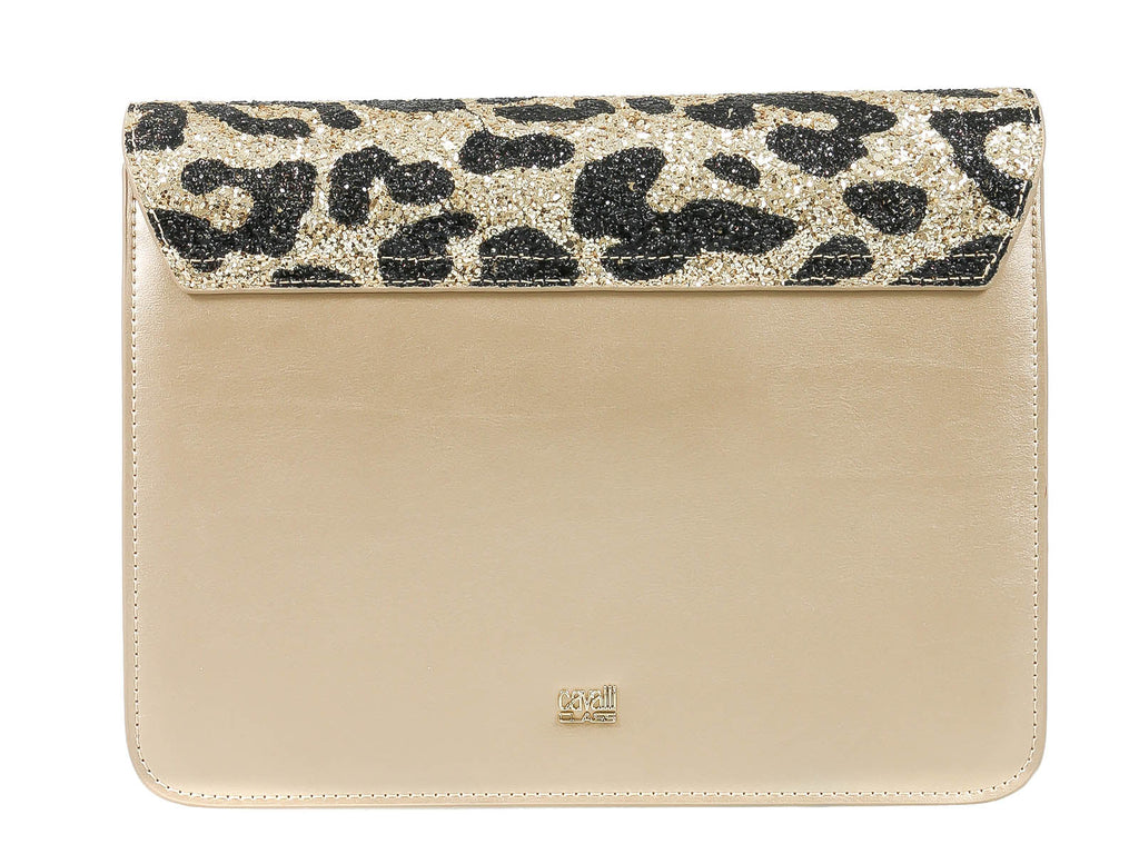 Roberto Cavalli Class GWLPCF D61 Milano Rmx 00 Gold/ Black Large Shoulder Bag