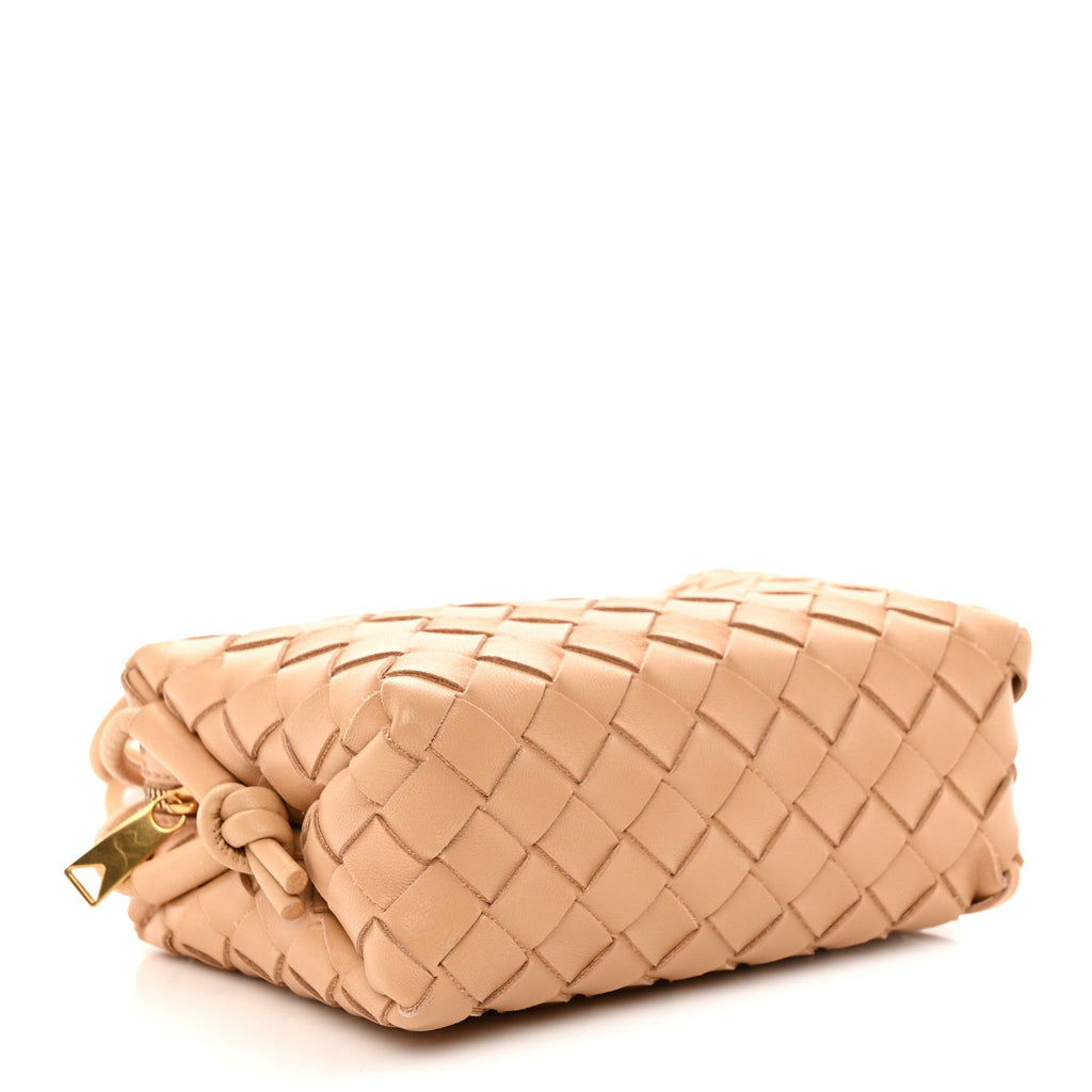 Nappa Intrecciato Mini Loop Camera Bag Almond