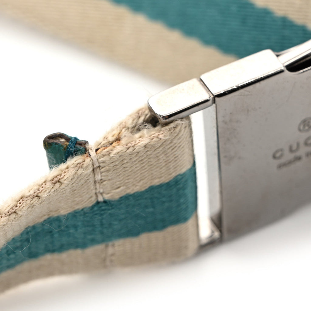 GG Monogram Web Double Pocket Belt Bag Turquoise
