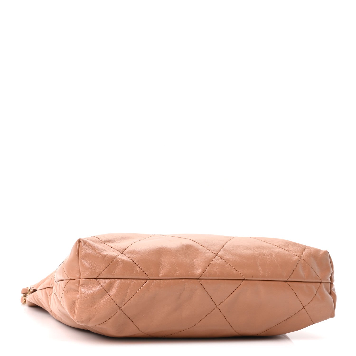 Shiny Calfskin Quilted Small Chanel 22 Beige