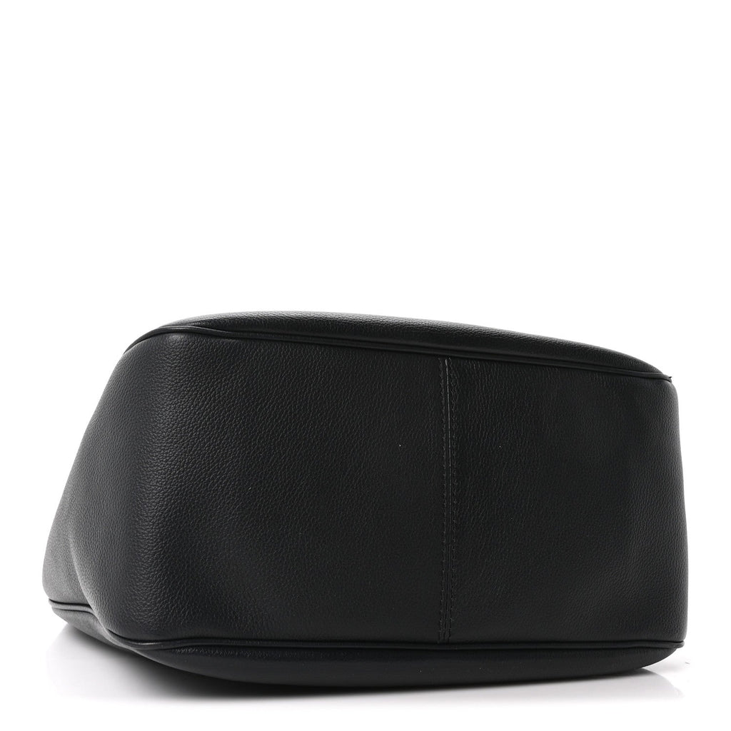 Grained Calfskin La Medusa Bucket Bag Black