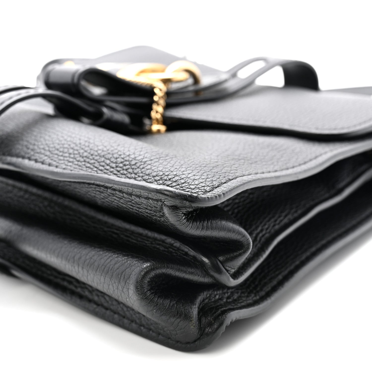 Grained Calfskin Medium Aby Day Shoulder Bag Black