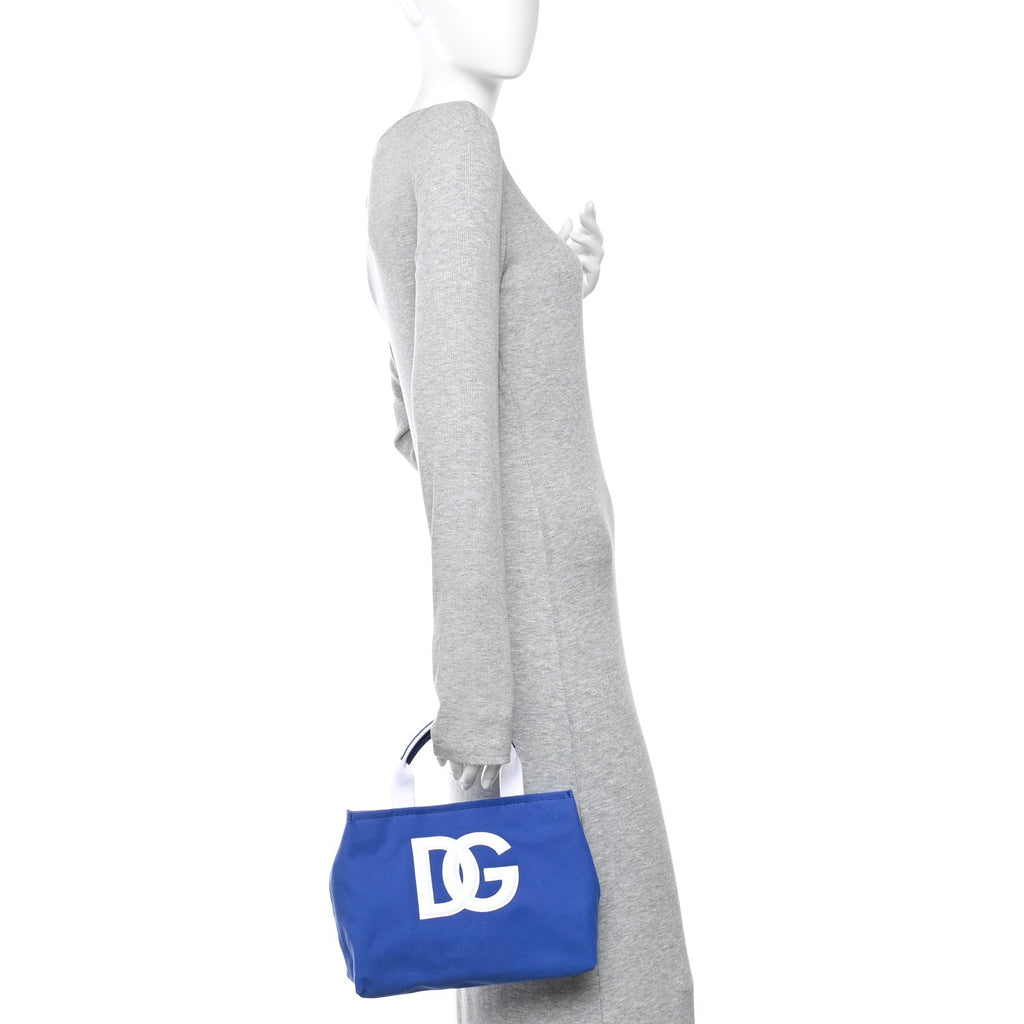 Canvas Mini DG Logo Shopper Tote Bluette