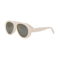Celine Sunglasses Aviator Full Rim, Ivory Frame and Smoke Mirror Lens CL40300U25C