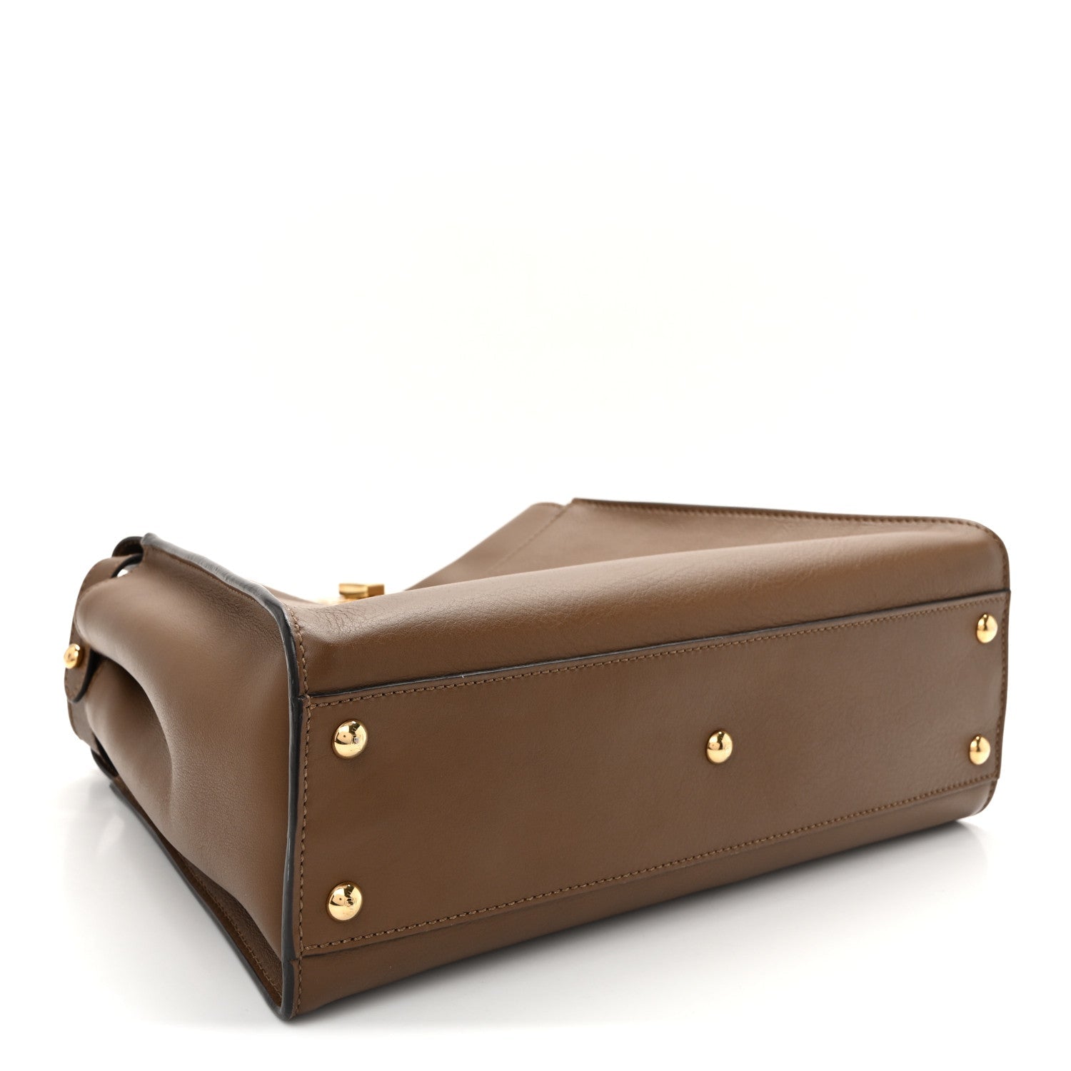 Vitello Seta Fabric Jacquard Pequin Medium Peekaboo Iconic Satchel Foresta Tobacco