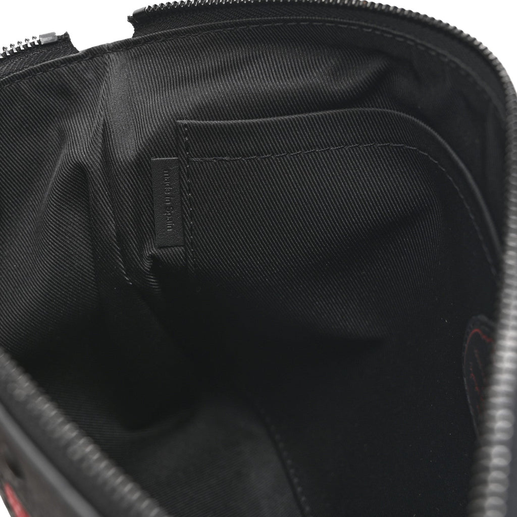 LV X YK Taurillon Monogram Pochette To-Go Black Red