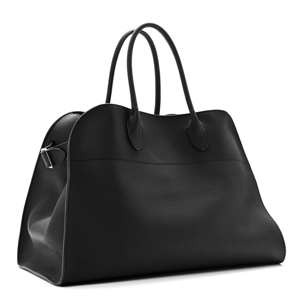 Matte Grained Calfskin Soft Margaux 15 Black