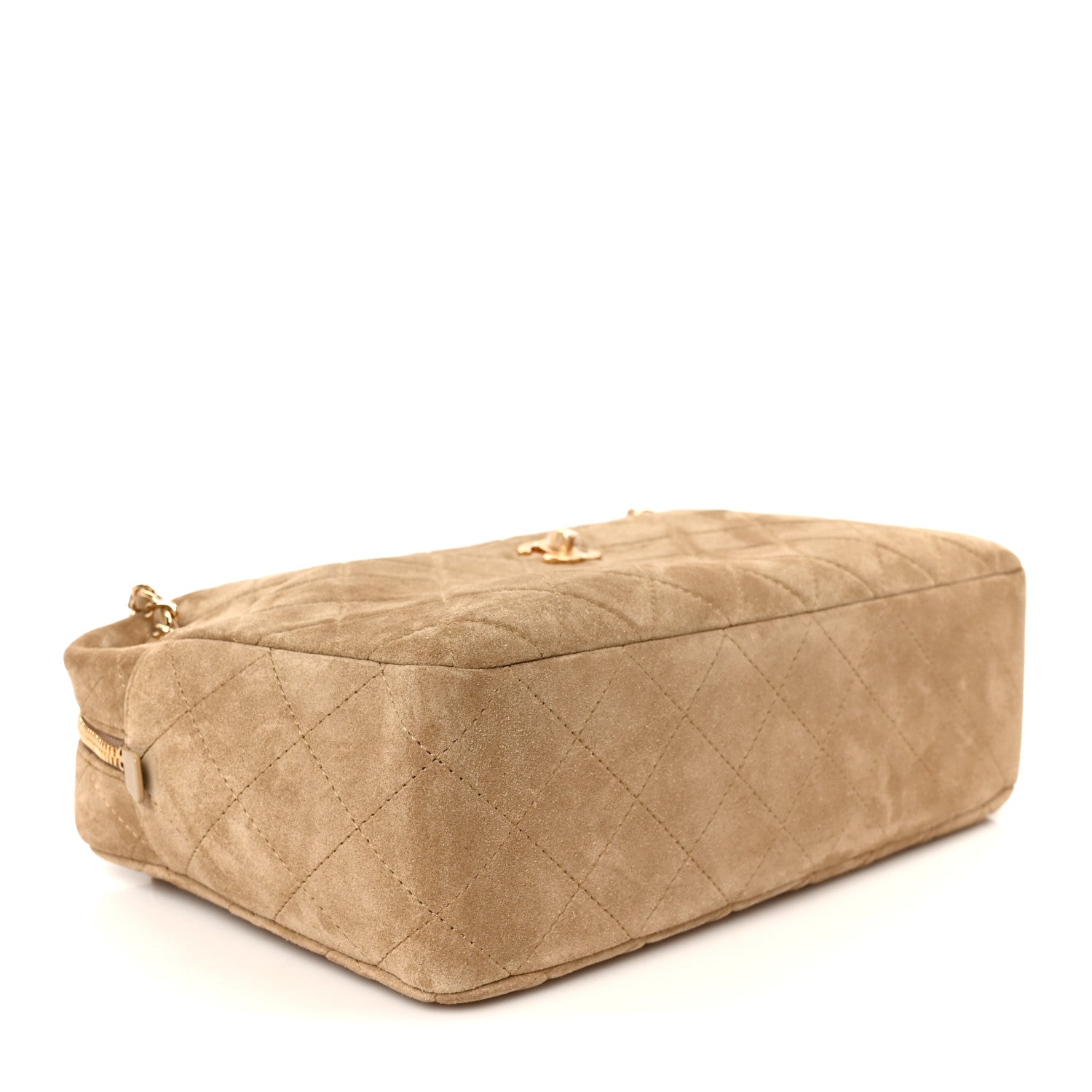 Suede Quilted Camerissimo Camera Case Dark Beige