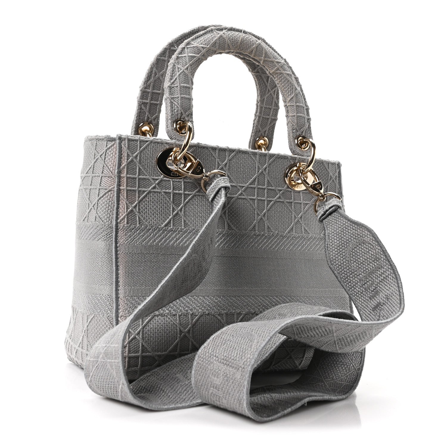 Canvas Embroidered Cannage Medium Lady D-Lite Gray