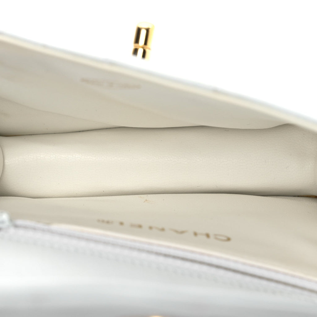 Lambskin Quilted Flap Waist Belt Bag 75 30 White