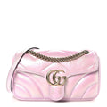 Iridescent Nappa Chevron Matelasse Small GG Marmont Shoulder Bag Iridescent Escape Pink