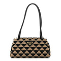 Jacquard Triangolo Symbole Embroidered Small Shoulder Bag Black Corda