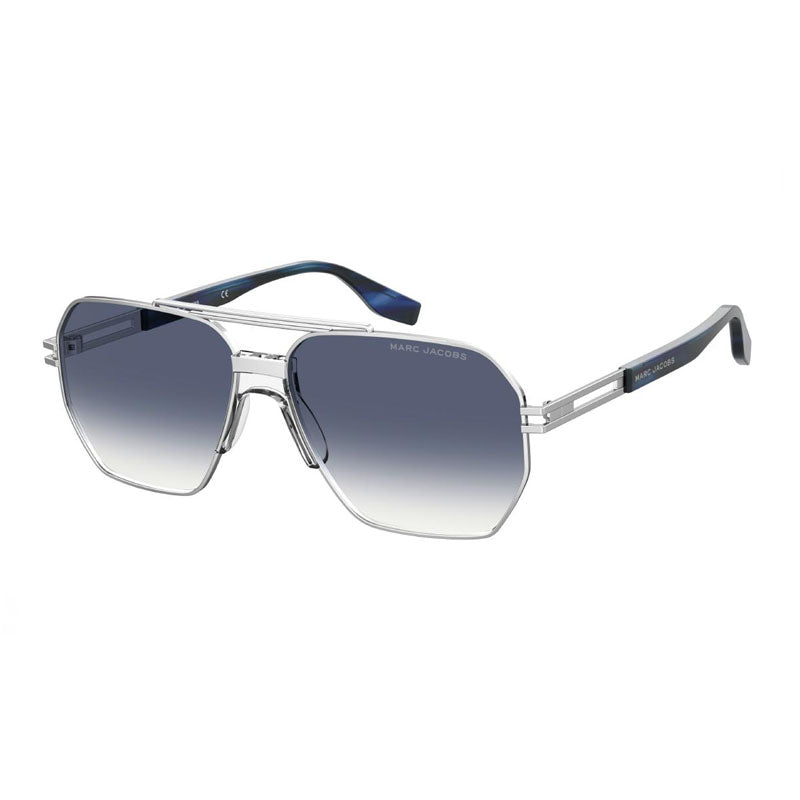 Marc Jacobs Sunglasses Geometric Full Rim, Palladium/Blue Frame and Dark Blue Gradient Lens MARC748/S0DOH08