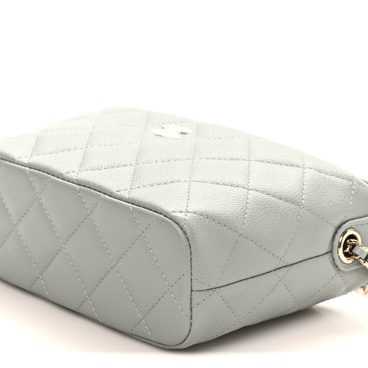 Caviar Quilted Hobo Clutch With Chain Light Green Light Green