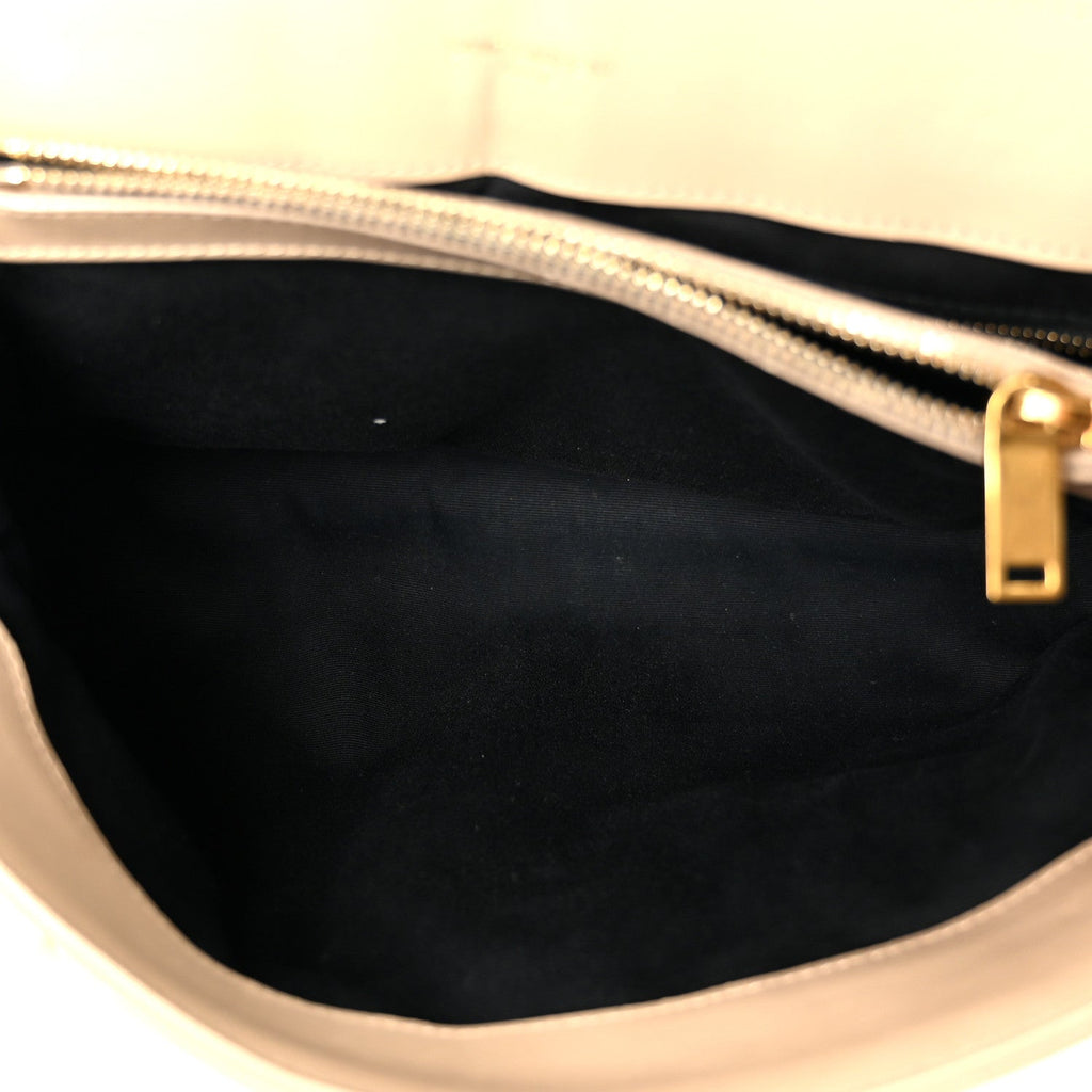 Calfskin Y Quilted Monogram Medium Loulou Chain Satchel Dark Beige