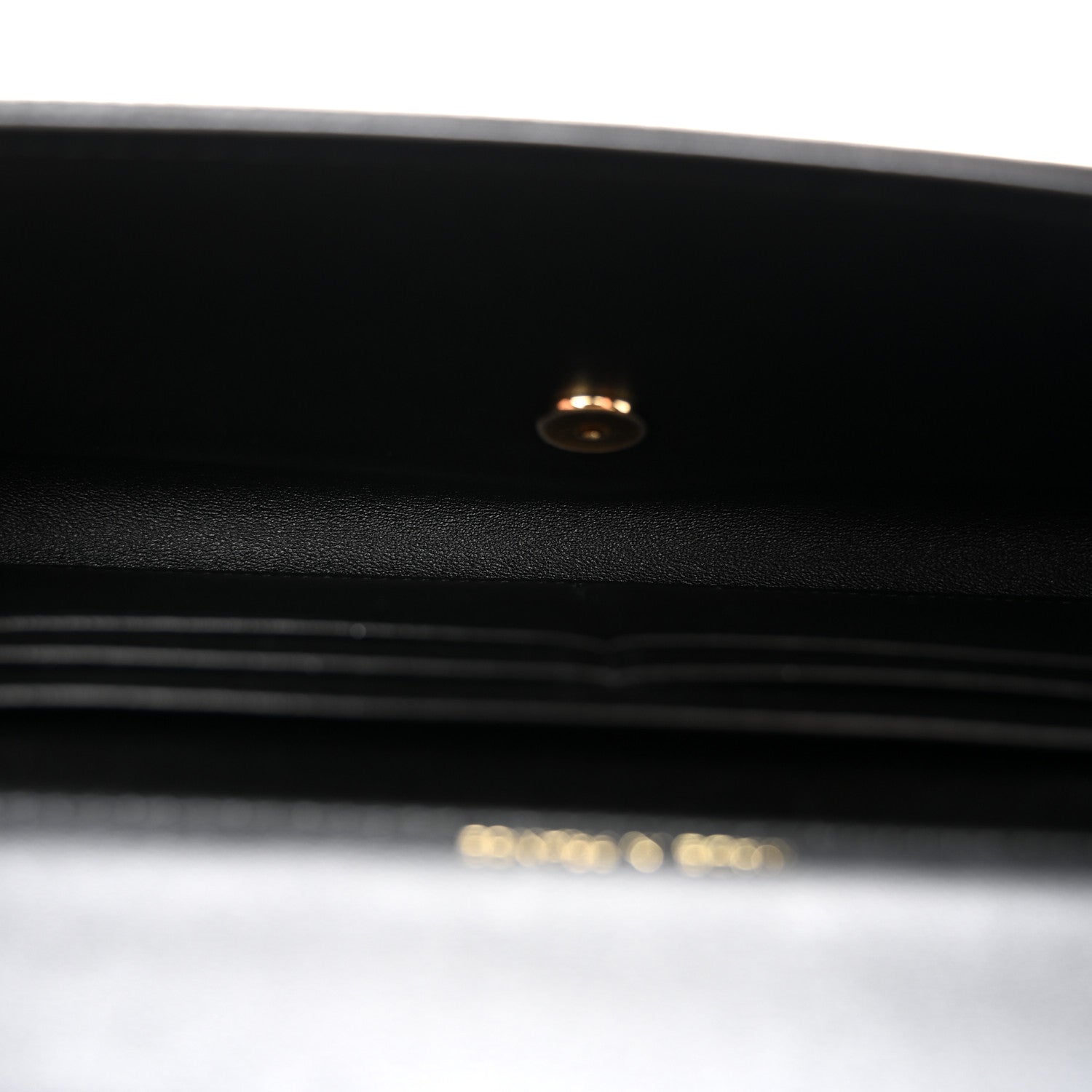 Calfskin Lizard Embossed Top Handle Clutch With Chain Black