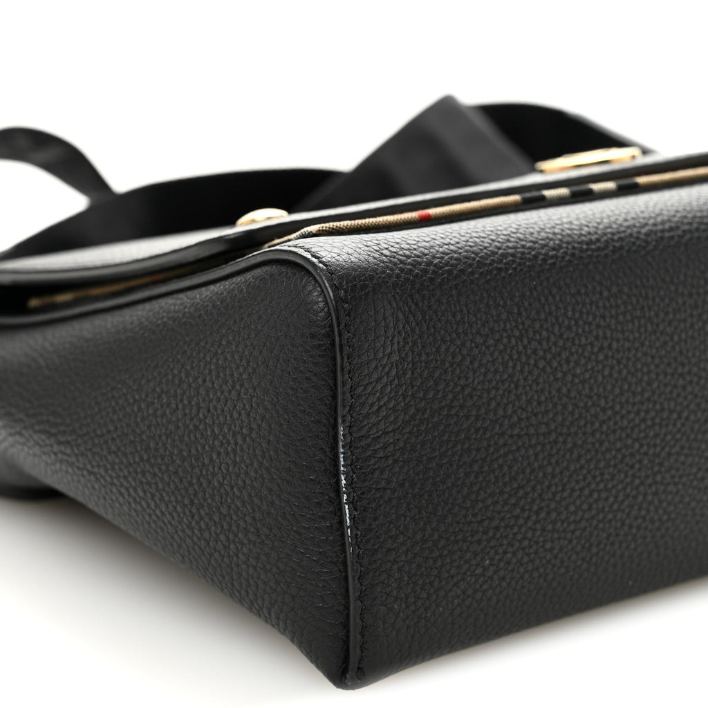 Grainy Calfskin Vintage Check Note Crossbody Bag Black