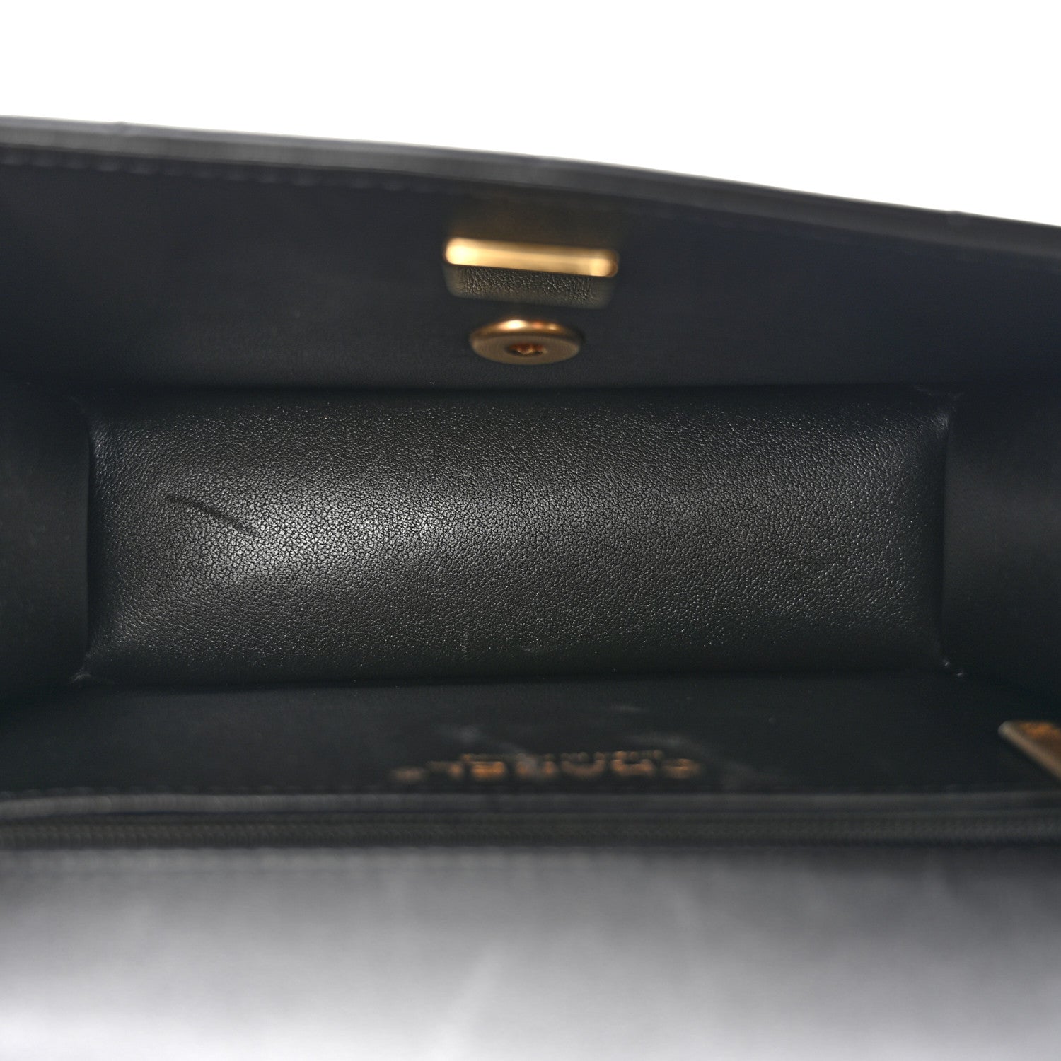 Lambskin Calfskin Mini Chocolate Bar Flap Bag Black