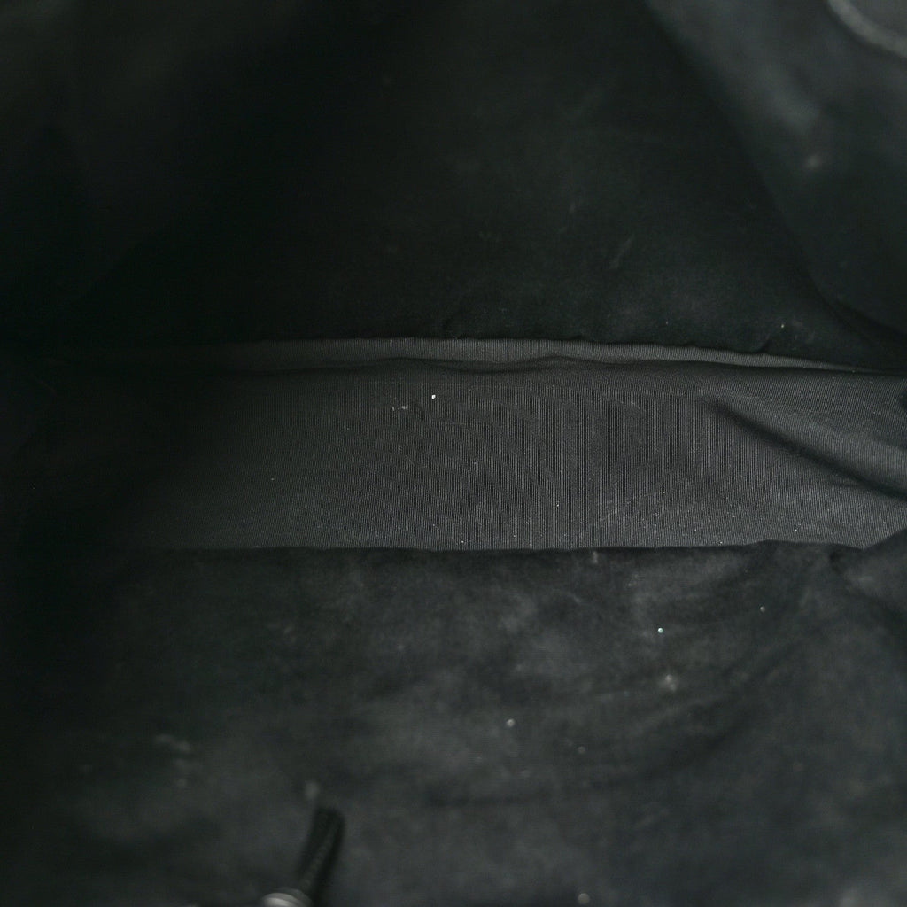 Raffia Linen Calfskin Small Rive Gauche Tote Black