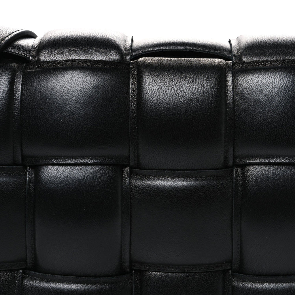 Nappa Maxi Intreccio Padded Cassette Crossbody Bag Black