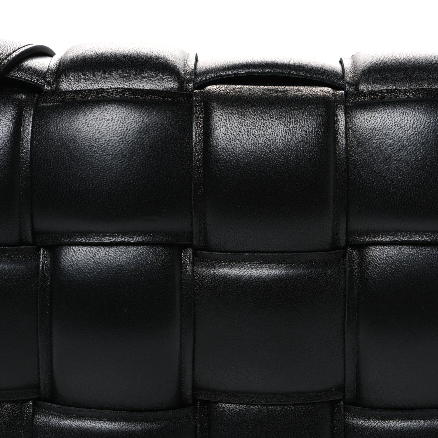 Nappa Maxi Intreccio Padded Cassette Crossbody Bag Black