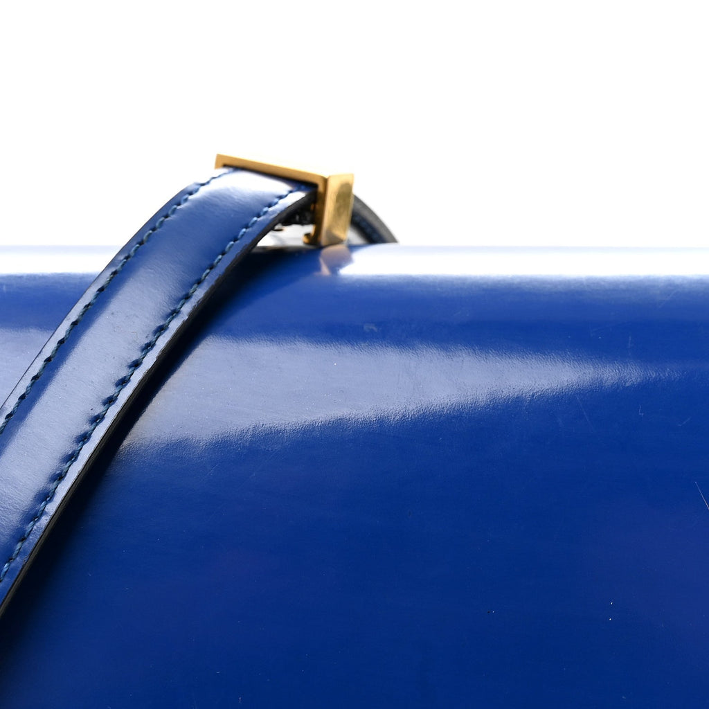 Spazzolato Calfskin Medium Classic Box Flap Bag Royal Blue