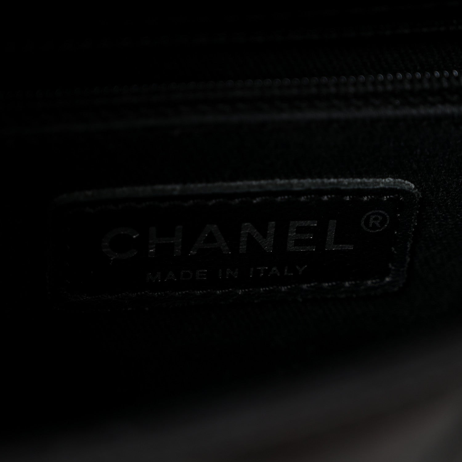 Glazed Calfskin Quilted Small CC Delivery Tote Black