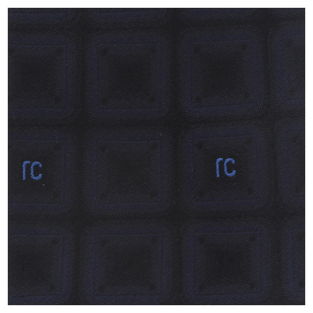 Roberto Cavalli ESZ033 04500 Navy Blue Geometric Square Tie