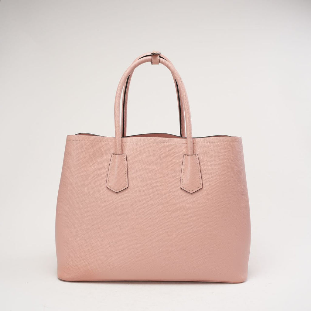 Prada Saffiano Cuir Medium Double Bag Pink