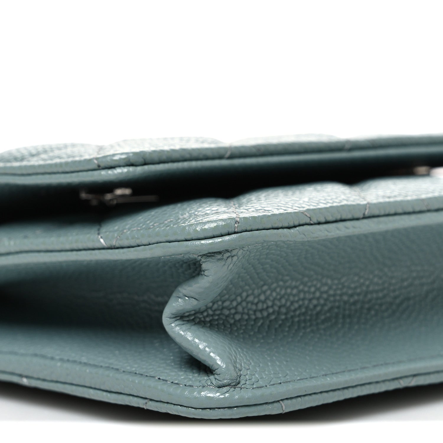 Caviar Quilted Wallet on Chain WOC Blue