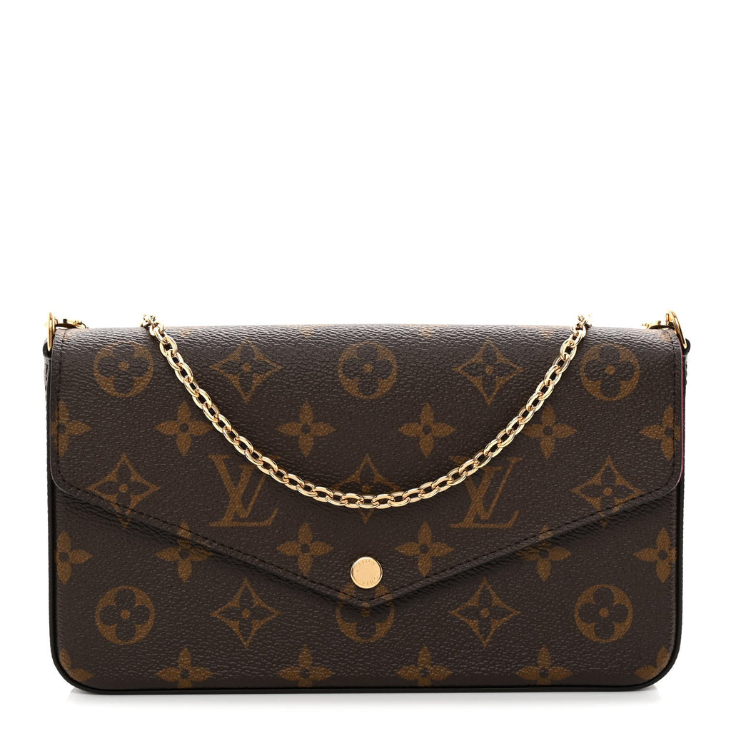 Monogram Pochette Felicie Chain Wallet Fuchsia