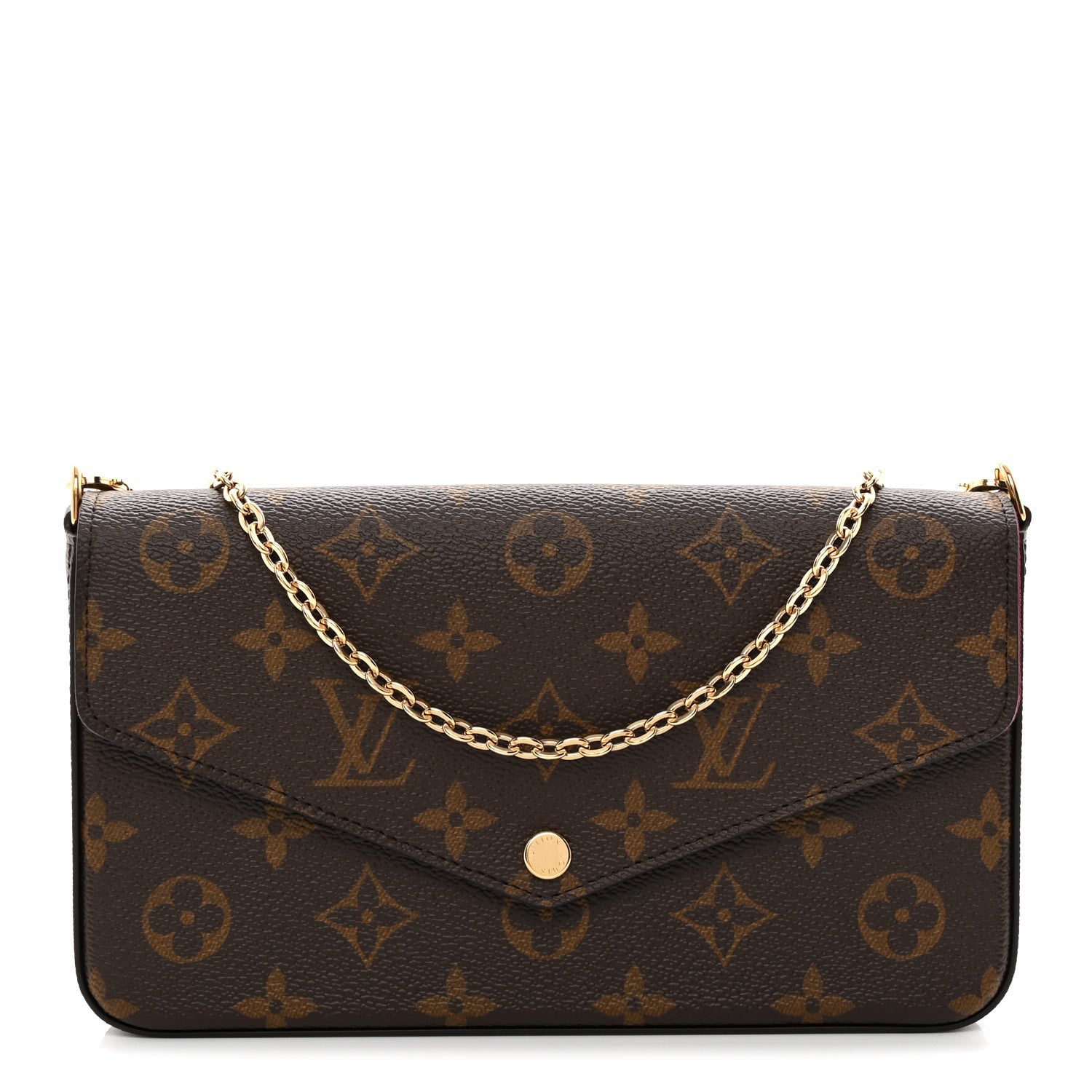 Monogram Pochette Felicie Chain Wallet Fuchsia