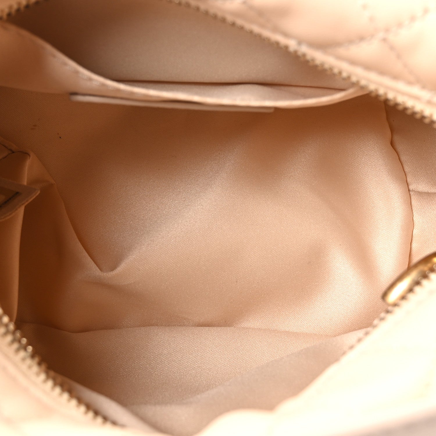Lambskin Quilted Small Hobo Beige