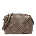 Lambskin Maxi Intrecciato Small Cassette Camera Bag Taupe Grey