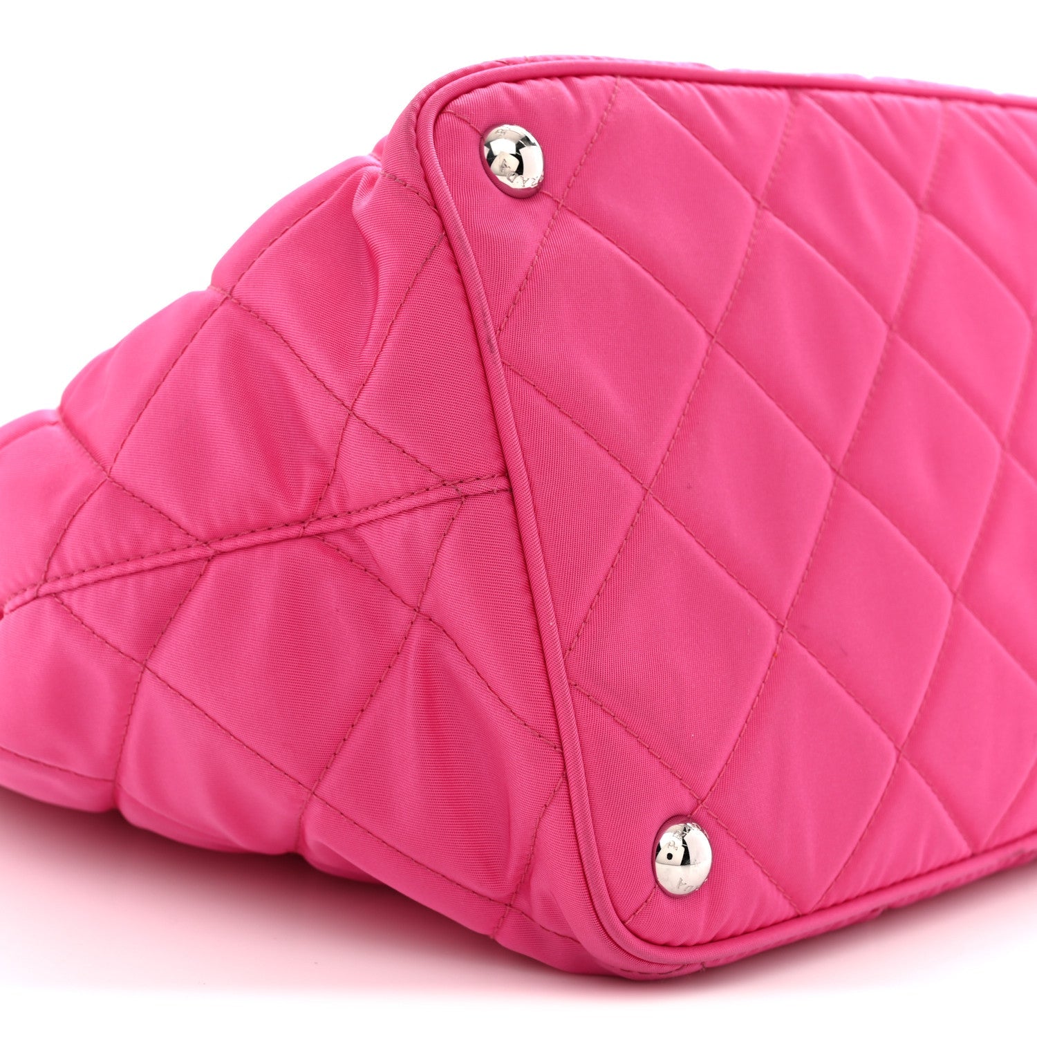 Tessuto Nylon Quilted Shopping Tote Fuxia
