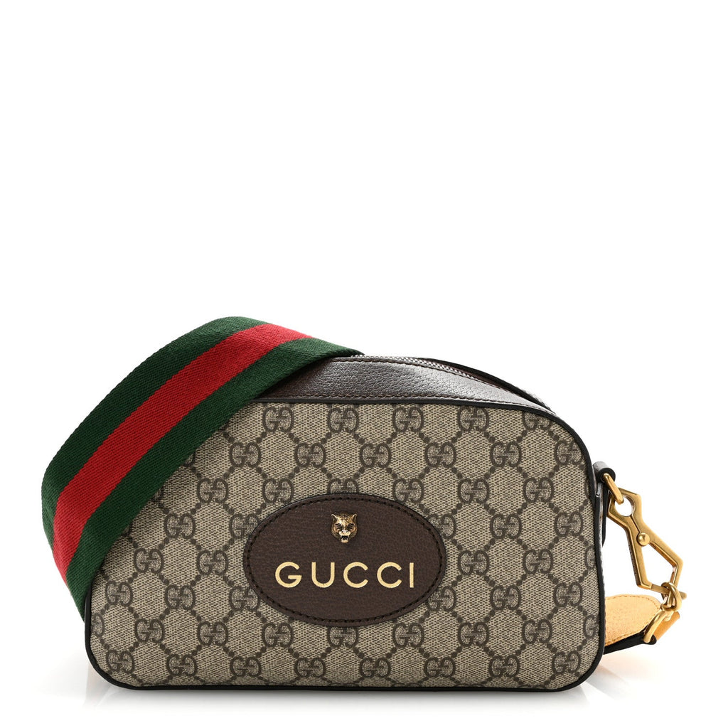 GG Supreme Monogram Web Neo Vintage Shoulder Bag Beige New Acero Crop