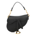 Grained Calfskin Mini Saddle Bag Black