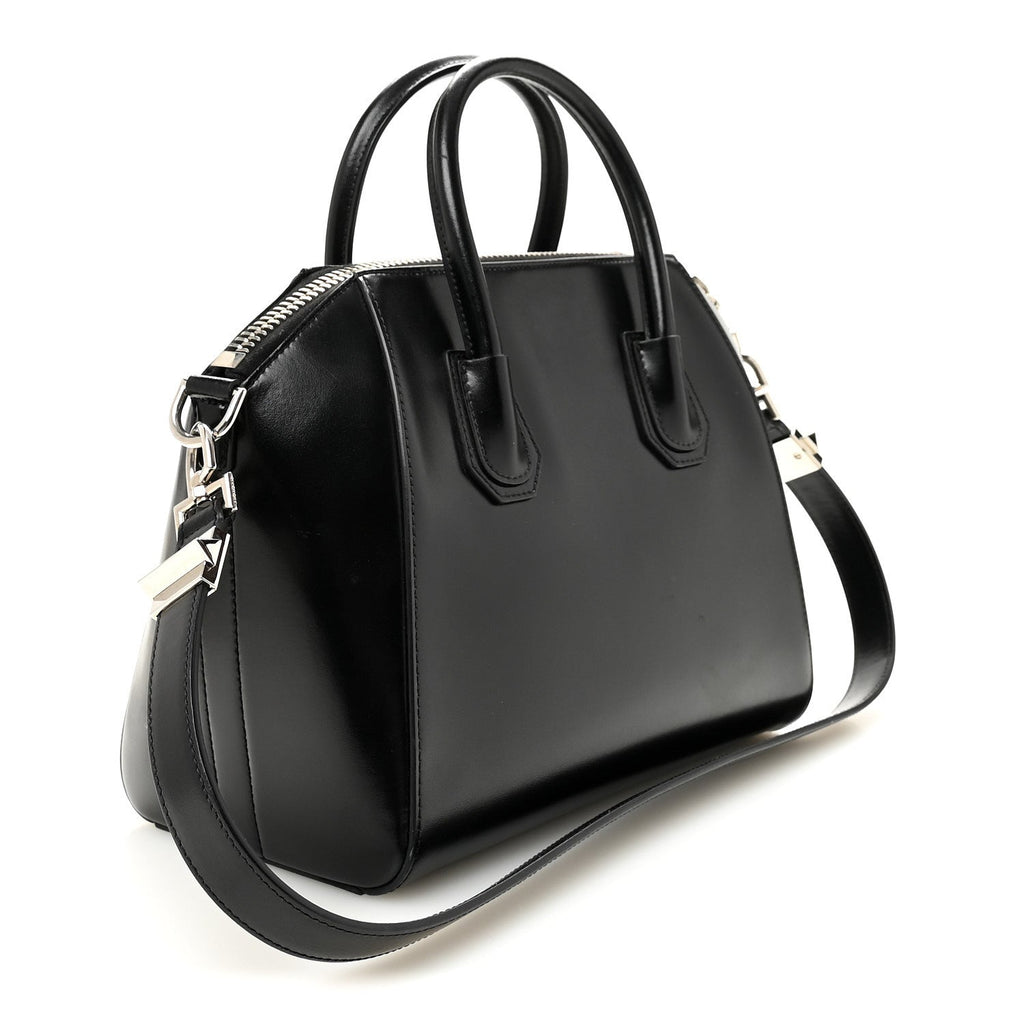 Shiny Lord Calfskin Small Antigona Black